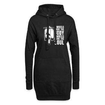 Trottinette - Sweat-shirt à capuche long Femme - noir - Devant