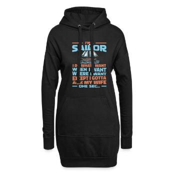 Voile, Voile, Voilier - Sweat-shirt à capuche long Femme - noir - Devant