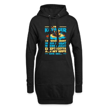 Kajaker - Hoodie-Kleid - Schwarz - Vorne
