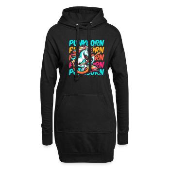 Guitare électrique, Guitare électrique, Licorne, Punkcorn - Sweat-shirt à capuche long Femme - noir - Devant