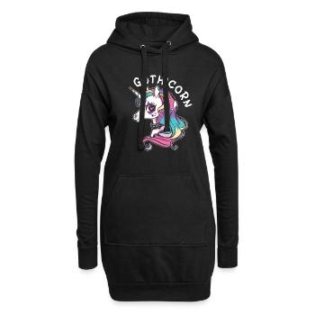 Gothic Einhorn Gothicorn - Hoodie-Kleid - Schwarz - Vorne