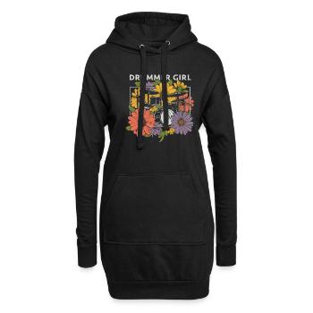 Batterie Batteur Batteur Batteur Fille - Sweat-shirt à capuche long Femme - noir - Devant