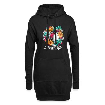 Batterie Batteur Batteur Batteur Fille - Sweat-shirt à capuche long Femme - noir - Devant