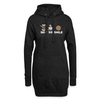 Machine à coudre Café Et Couture - Sweat-shirt à capuche long Femme - noir - Devant