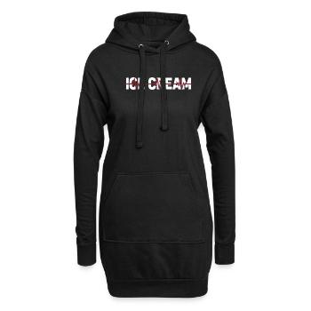 Ice Cream ECG Heartbeat - Hoodie Dress - black - Front
