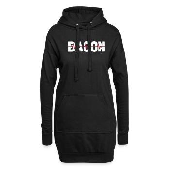 Bacon Speck Ekg Heartbeat - Hoodie-Kleid - Schwarz - Vorne