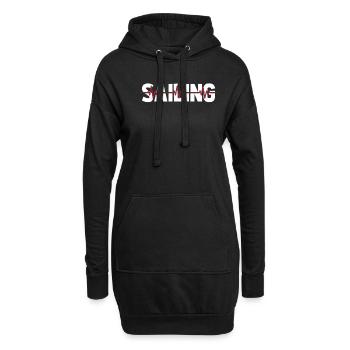 Segeln Segler Segelboot Ekg Heartbeat - Hoodie-Kleid - Schwarz - Vorne