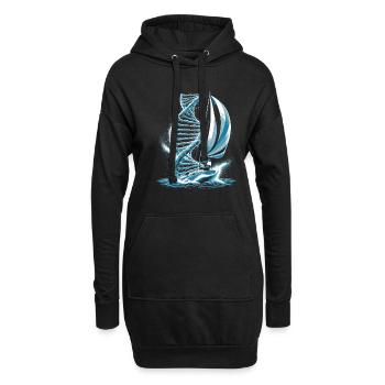 Voilier Voilier C’est dans mon ADN - Sweat-shirt à capuche long Femme - noir - Devant