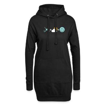 Golf Golfer Golfen - Hoodie-Kleid - Schwarz - Vorne