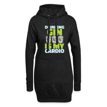 Gin Funny Cardio Citation - Sweat-shirt à capuche long Femme - noir - Devant