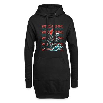 Windsurfen Windsurfer - Hoodie-Kleid - Schwarz - Vorne