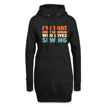 Machine à coudre Machine à coudre Gandma - Sweat-shirt à capuche long Femme - noir - Devant