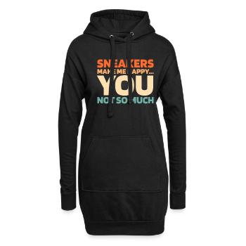 Sneakers Les sneakers me rendent heureux - Sweat-shirt à capuche long Femme - noir - Devant