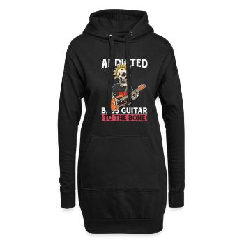 Bassist Bass Gitarre Basser Skelett - Hoodie-Kleid - Schwarz - Vorne