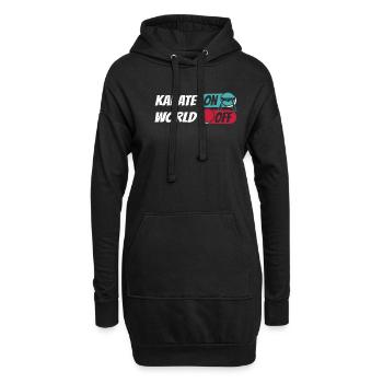 Karaté Karaté sur World Off - Sweat-shirt à capuche long Femme - noir - Devant