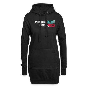 Klettern Kletterer Climbing On World Off - Hoodie-Kleid - Schwarz - Vorne