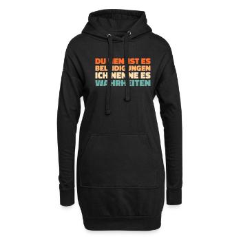 Humour noir - Sweat-shirt à capuche long Femme - noir - Devant