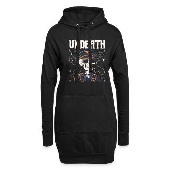 Flugzeug Pilot Skelett Undeath - Hoodie-Kleid - Schwarz - Vorne