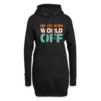 Quilting Quilting On World Off - Hoodie-Kleid - Schwarz - Vorne