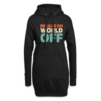 Reggae Reggae On World Off - Hoodie-Kleid - Schwarz - Vorne