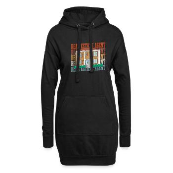 Immobilienmakler - Hoodie-Kleid - Schwarz - Vorne