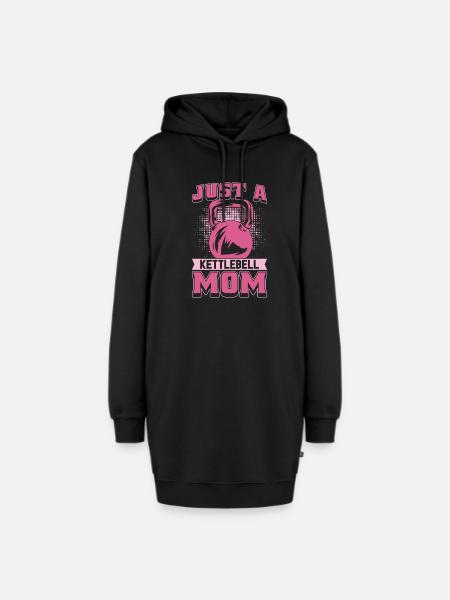 Kettlebell Mutter Just A Kettlebell Mom - Hoodie-Kleid - Schwarz