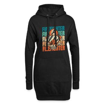 Feuerwehrmann - Hoodie-Kleid - Schwarz - Vorne