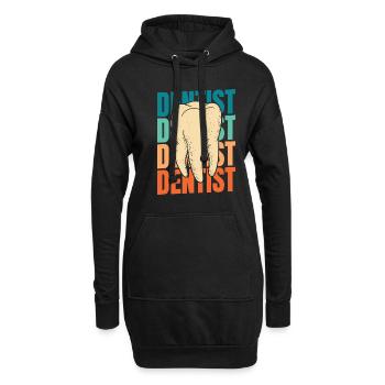 Zahnarzt Dentist - Hoodie-Kleid - Schwarz - Vorne