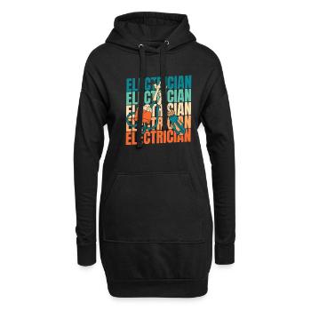 Électricien Électronicien Technicien en Electronique - Sweat-shirt à capuche long Femme - noir - Devant