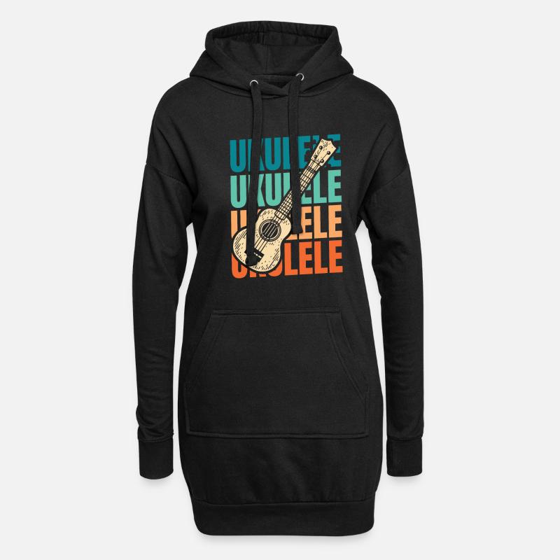 Ukulele - Hoodie-Kleid - Schwarz