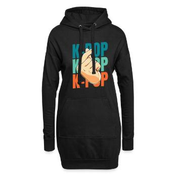 K Pop Kpop Korean Pop - Hoodie-Kleid - Schwarz - Vorne