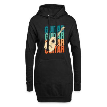 Guitare acoustique - Sweat-shirt à capuche long Femme - noir - Devant