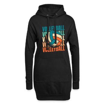 Volleyball Volleyballer - Hoodie-Kleid - Schwarz - Vorne