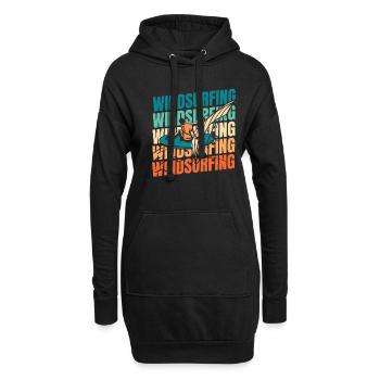Windsurfen Windsurfer - Hoodie-Kleid - Schwarz - Vorne