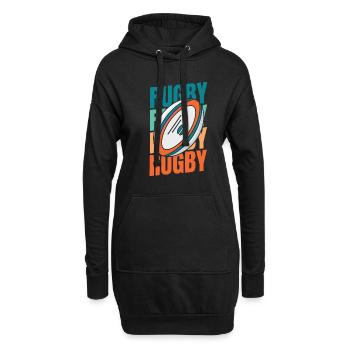 Rugby - Hoodie-Kleid - Schwarz - Vorne