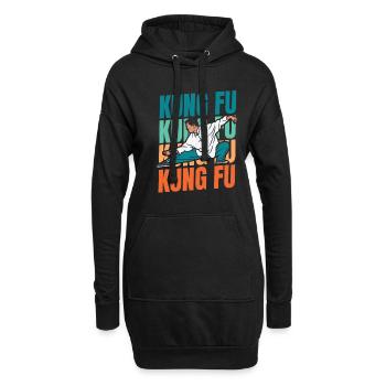 Kung-fu - Sweat-shirt à capuche long Femme - noir - Devant