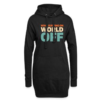 Wing Surf Wing Foil Wing Surfing On World Off - Sweat-shirt à capuche long Femme - noir - Devant