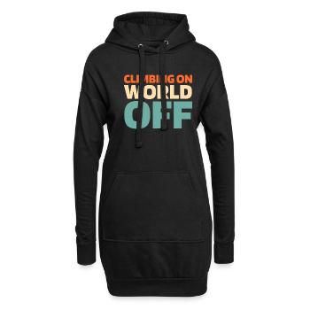 Klettern Kletterer Climbing On World Off - Hoodie-Kleid - Schwarz - Vorne