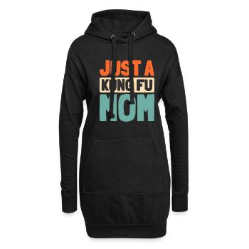 Kung Fu Juste une maman de Kung Fu - Sweat-shirt à capuche long Femme - noir - Devant