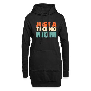 Techno Raver Just A Techno Mom - Sweat-shirt à capuche long Femme - noir - Devant