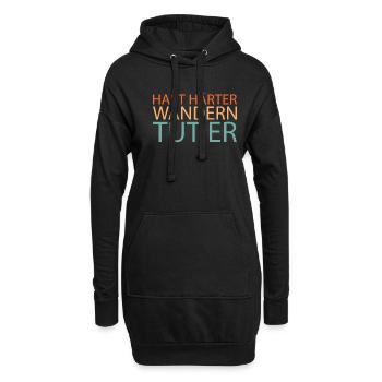 Wandern Wanderer - Hoodie-Kleid - Schwarz - Vorne