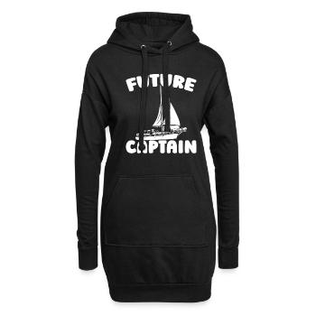 Segeln Segler Segelboot Future Captain - Hoodie-Kleid - Schwarz - Vorne