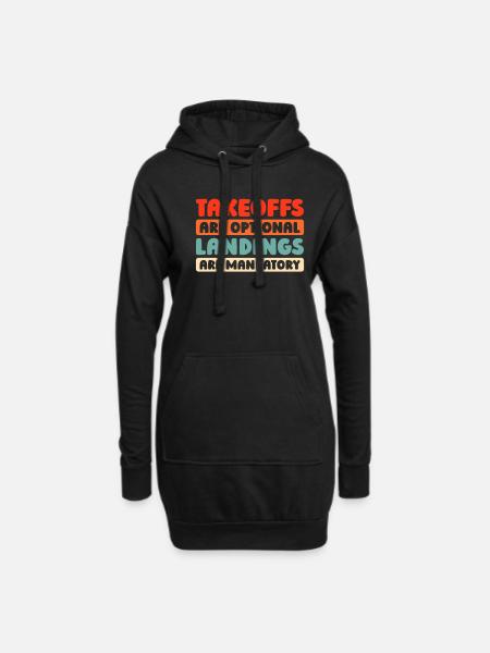 Paramotor Gleitschirmfliegen - Hoodie-Kleid - Schwarz