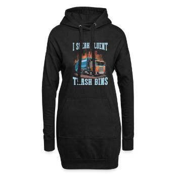 Müllsammler Müllmann - Hoodie-Kleid - Schwarz - Vorne