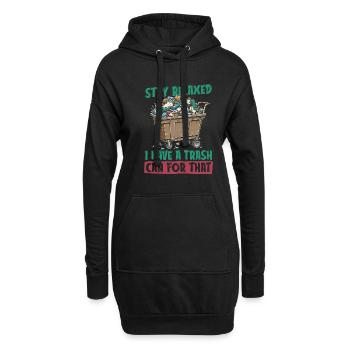 Müllsammler Müllmann - Hoodie-Kleid - Schwarz - Vorne