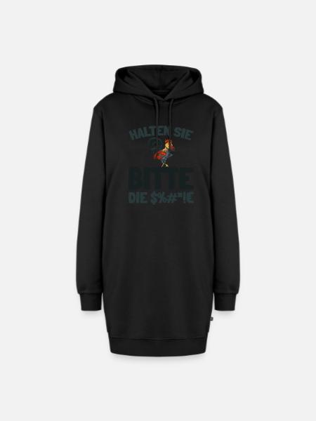 Huhn Henne Halten Sie Bitte Die Fresse - Hoodie-Kleid - Schwarz