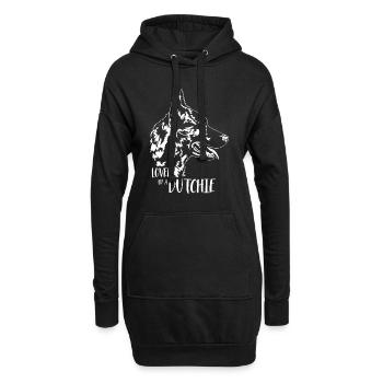 Aimé par un hollandais Hollandse Herder Hundespruch - Sweat-shirt à capuche long Femme - noir - Devant