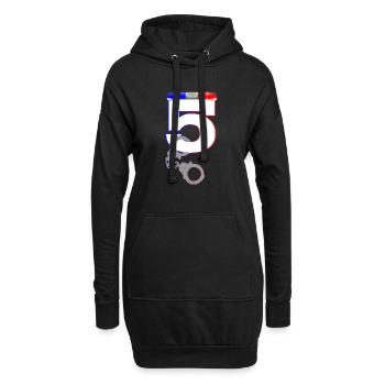 Kinder 5.Geburtstag Polizist Shirt 5 Jahre Polizei - Hoodie-Kleid - Schwarz - Vorne