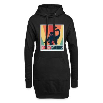 Daddy Saurus Vater Vatertag Dino - Hoodie-Kleid - Schwarz - Vorne