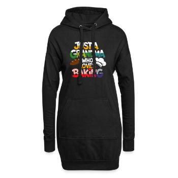 Mamie aime cuisiner Grand-mère est boulangère - Sweat-shirt à capuche long Femme - noir - Devant